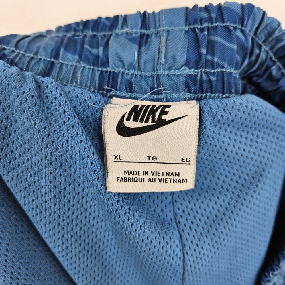 Nike Shorts Mens Extra Large Swoosh All Over Print Blue‎ Swim Sportswear
